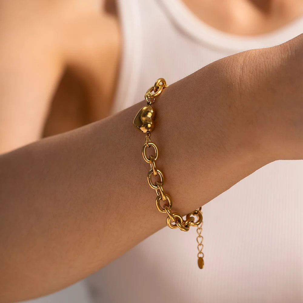 Trending Fashion Heart Chain Bracelet