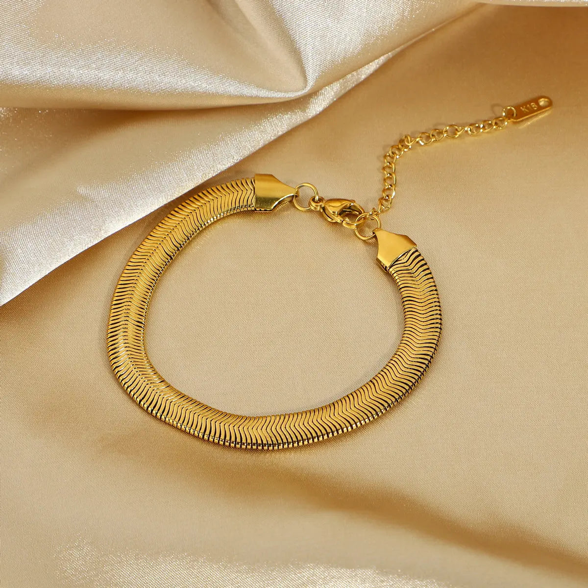 Snake Chain Bracelets For Women - 18K Gold Plated