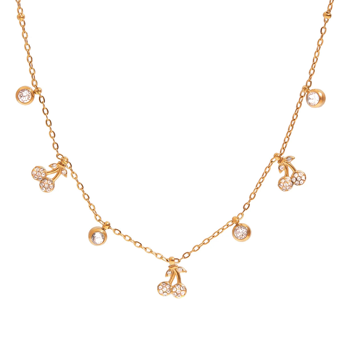 Rhinestone Gem Cherry Pendant