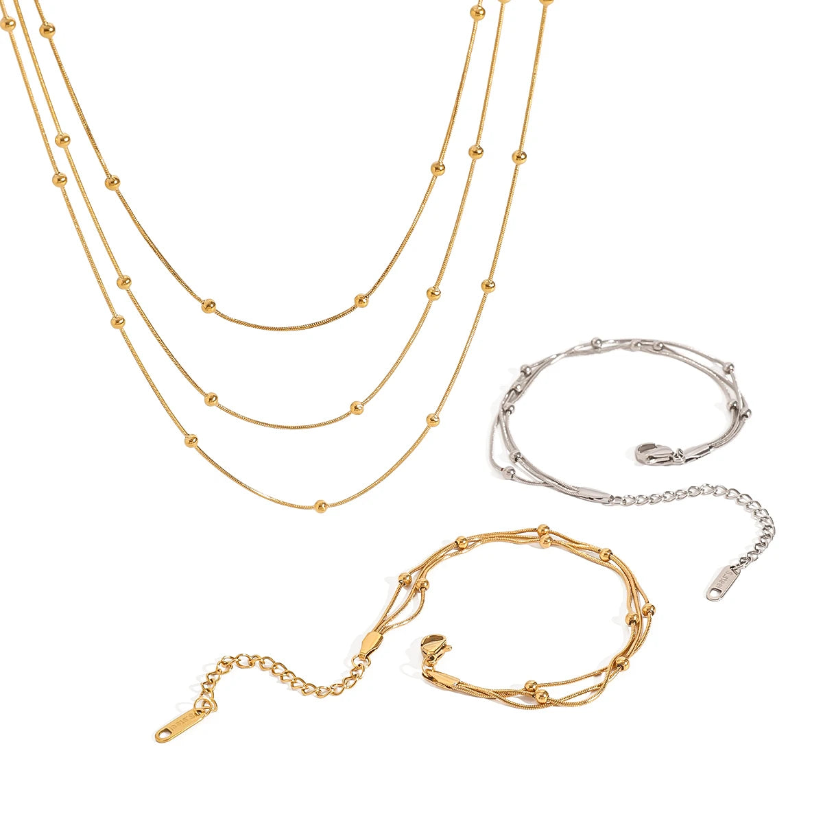 Beaded Chain Bracelet & Necklace