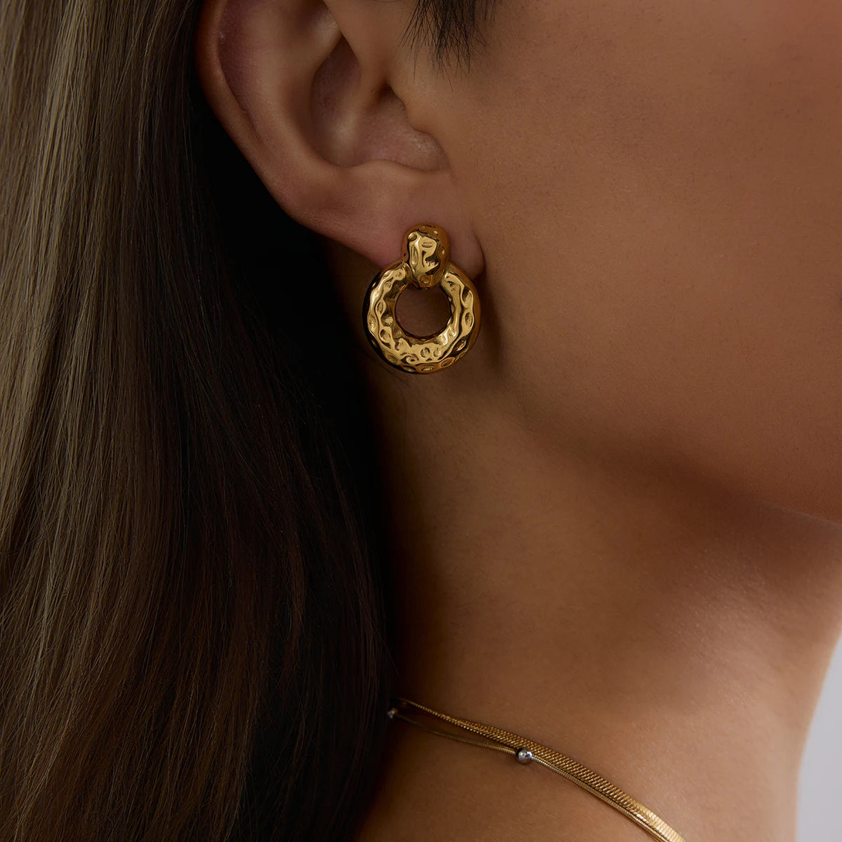 Geometric Hollow Circle Drop Earrings