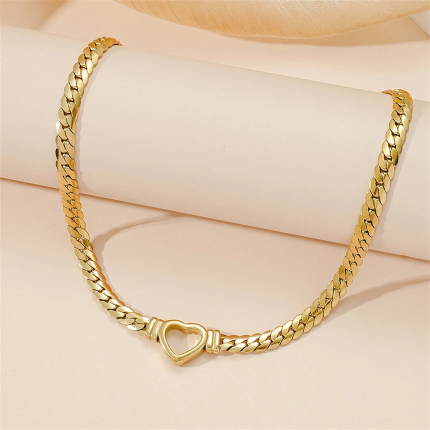 Cuban Chain Heart Bracelet