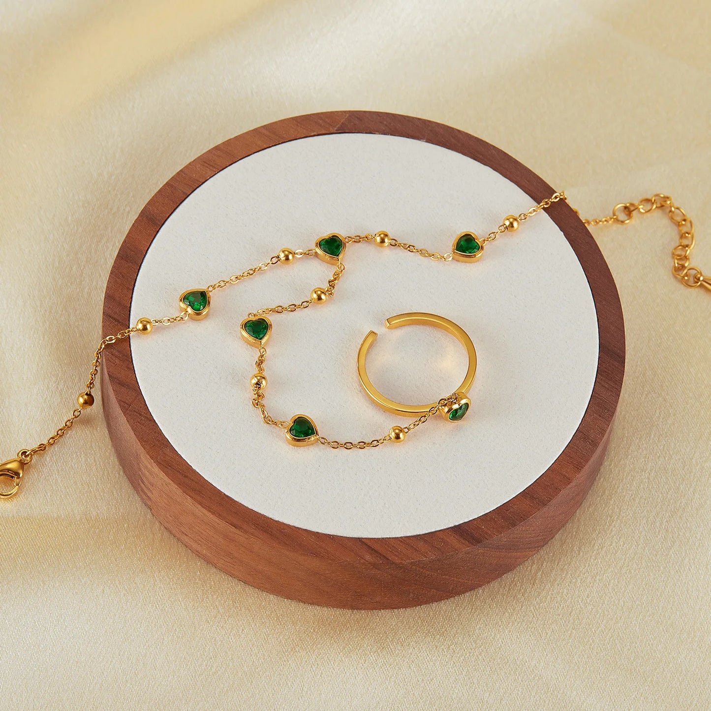Green Zirconia Finger Bracelet