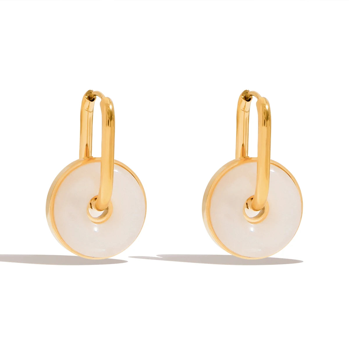 Round Ocean Shell Hoop Earrings