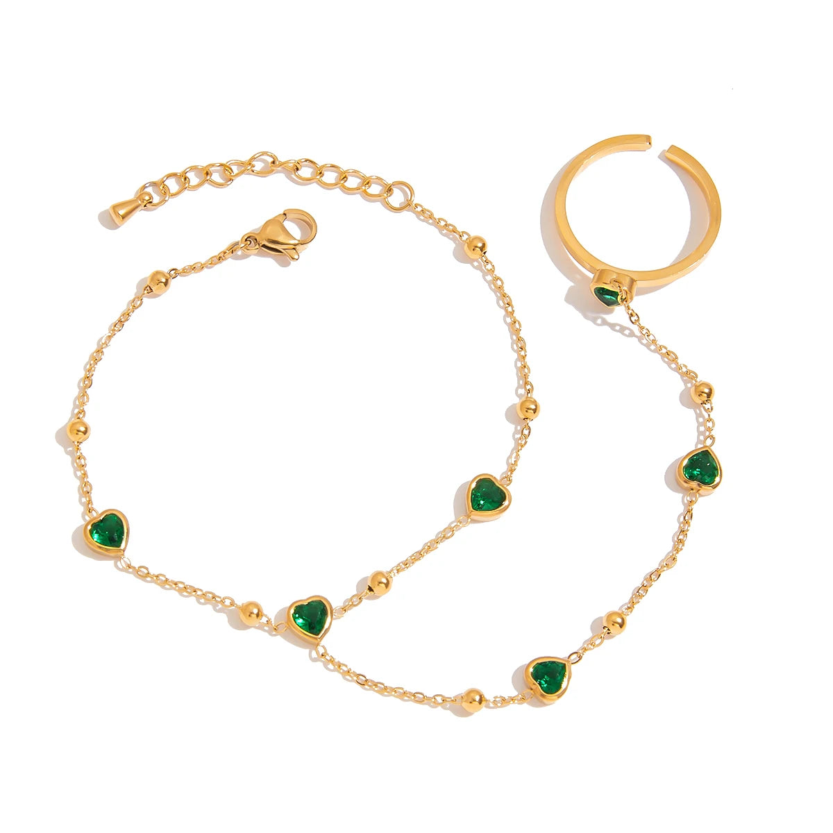 Green Zirconia Finger Bracelet