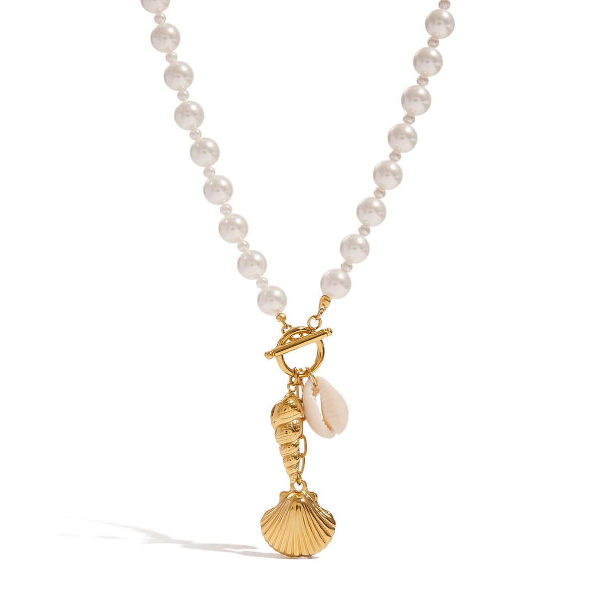 Freshwater Pearl Clam Charm Necklace