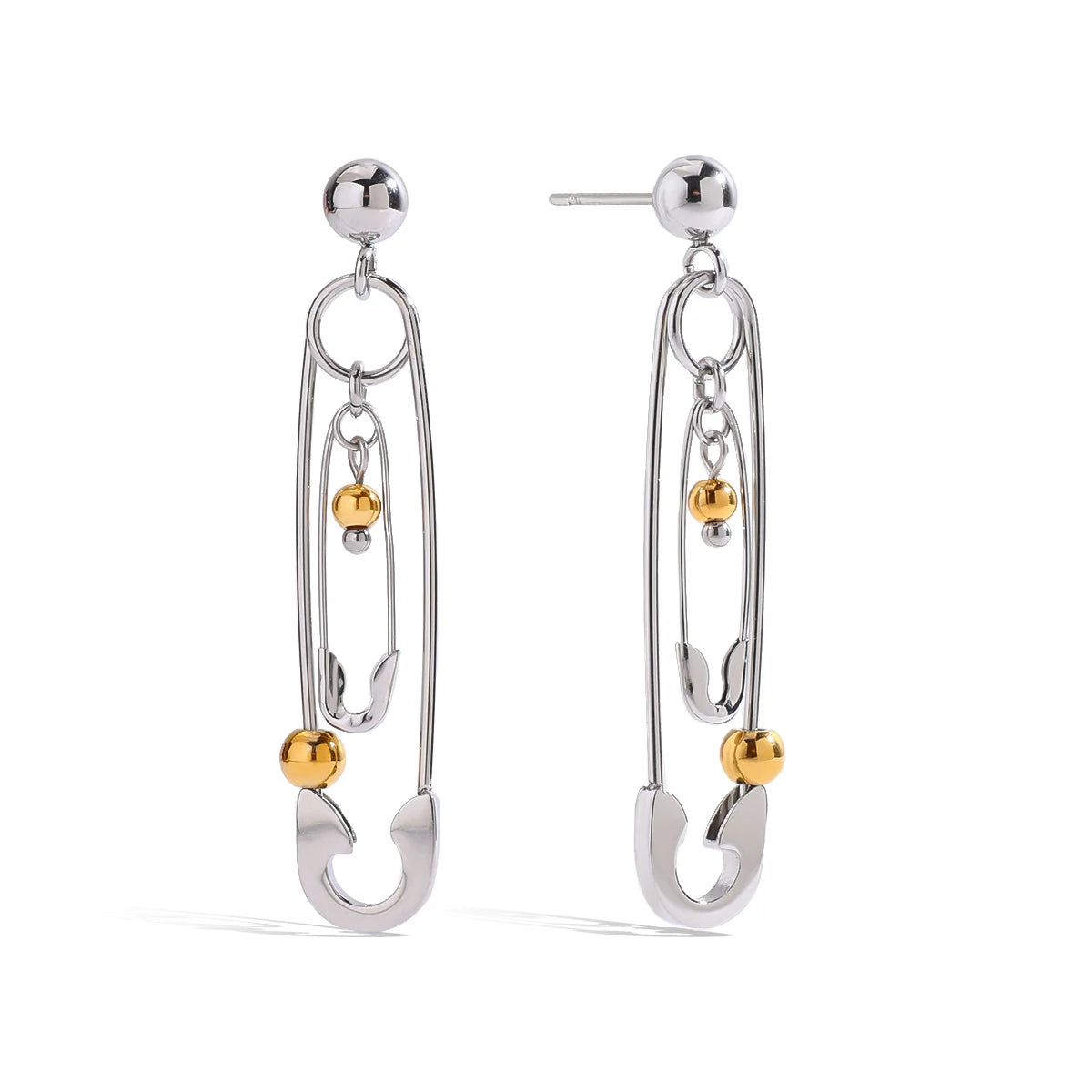 Two-Color Paperclip Dangle Earrings