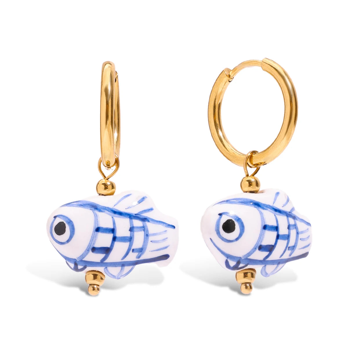 Small Fish Ceramic Drop Earrings