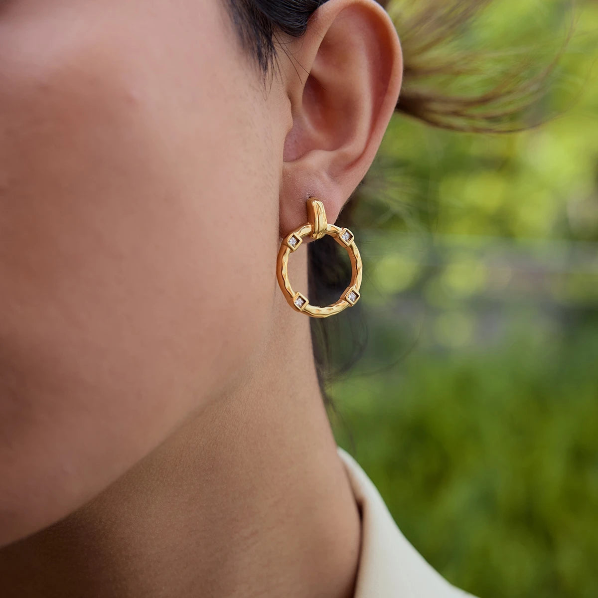 Geometric Colorful Gemstones Drop Earrings