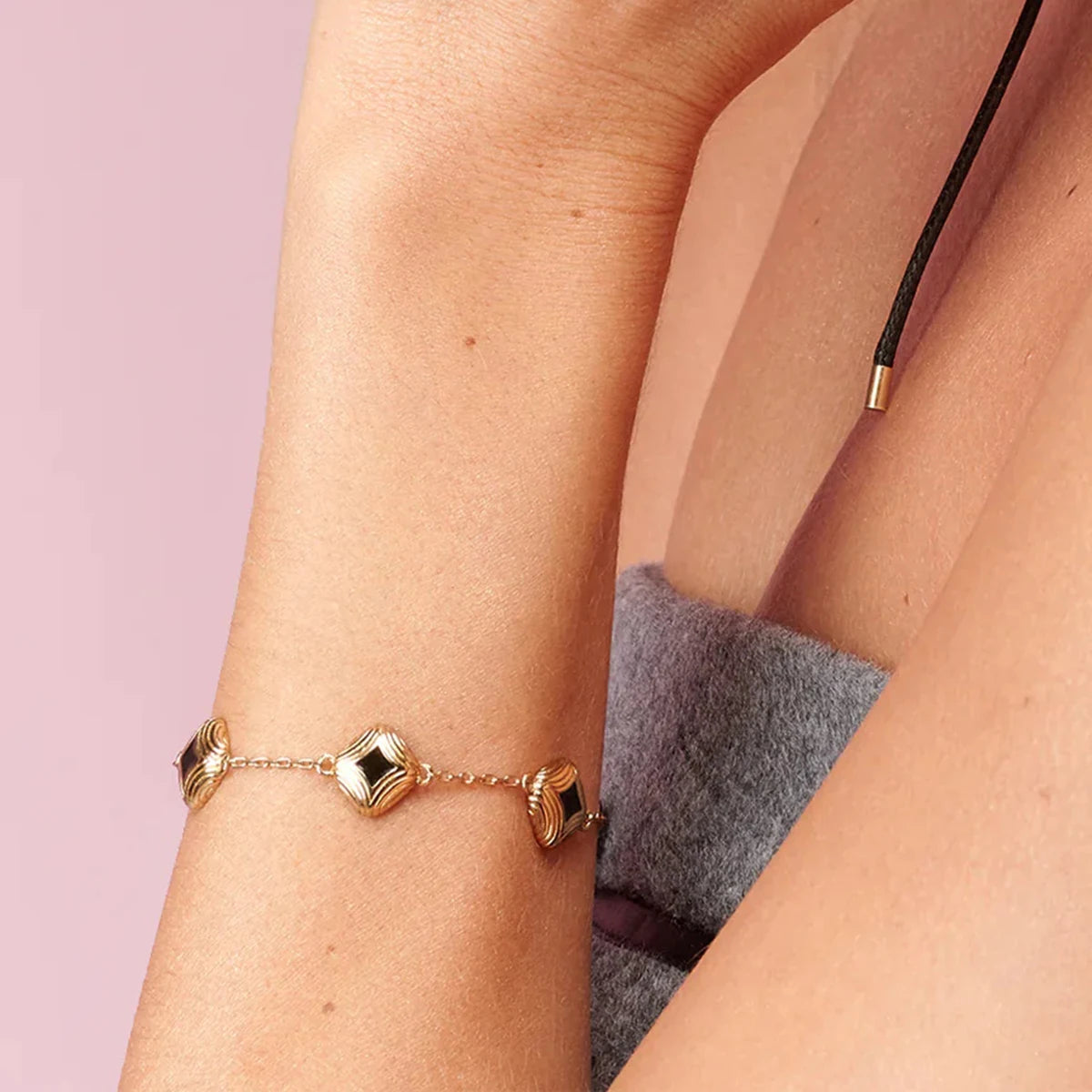 Metal Black 18K Gold Bracelet