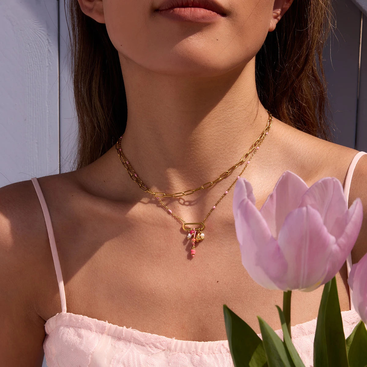 Pink Charm Necklace