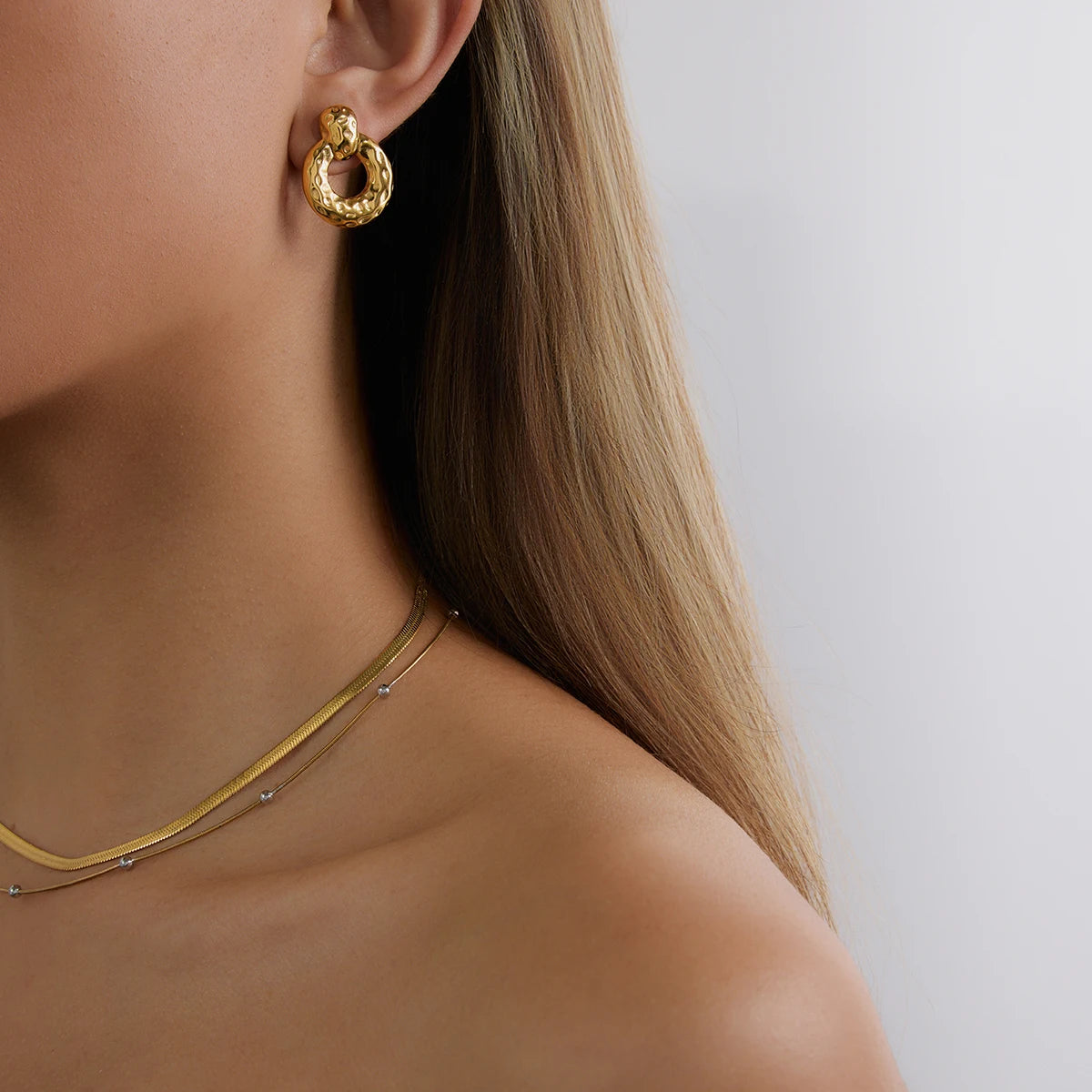 Geometric Hollow Circle Drop Earrings