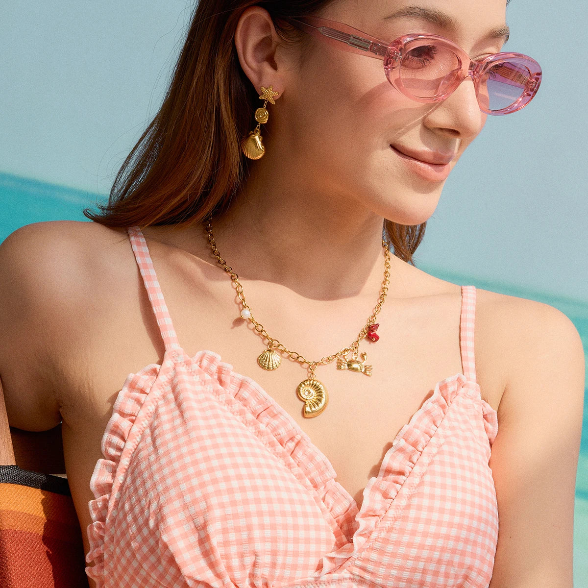Ocean Shell & Starfish Dangle Earrings