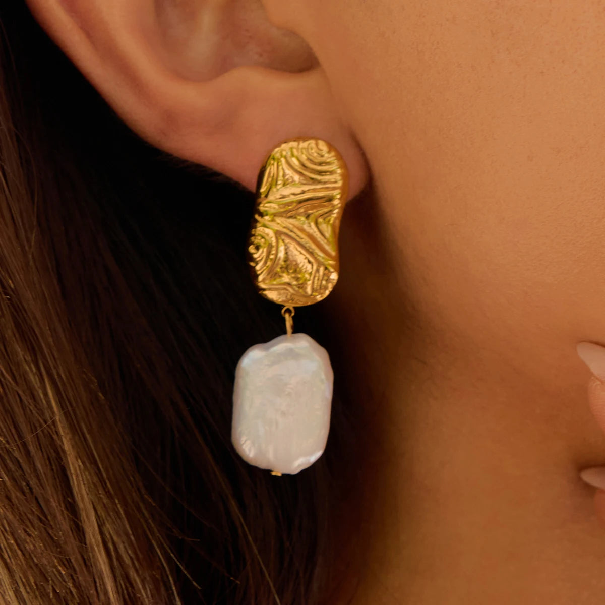 Authentic Pearl Drop Dangle Earrings