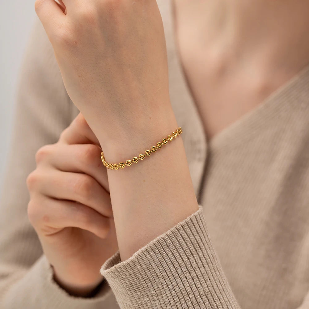 Connected Hearts Chain Bracelet