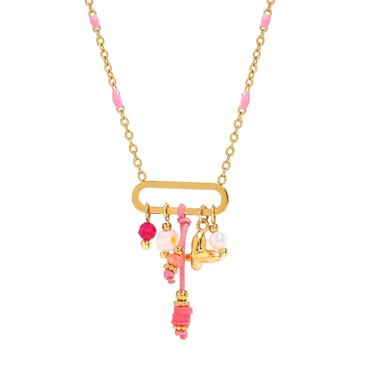 Pink Charm Necklace