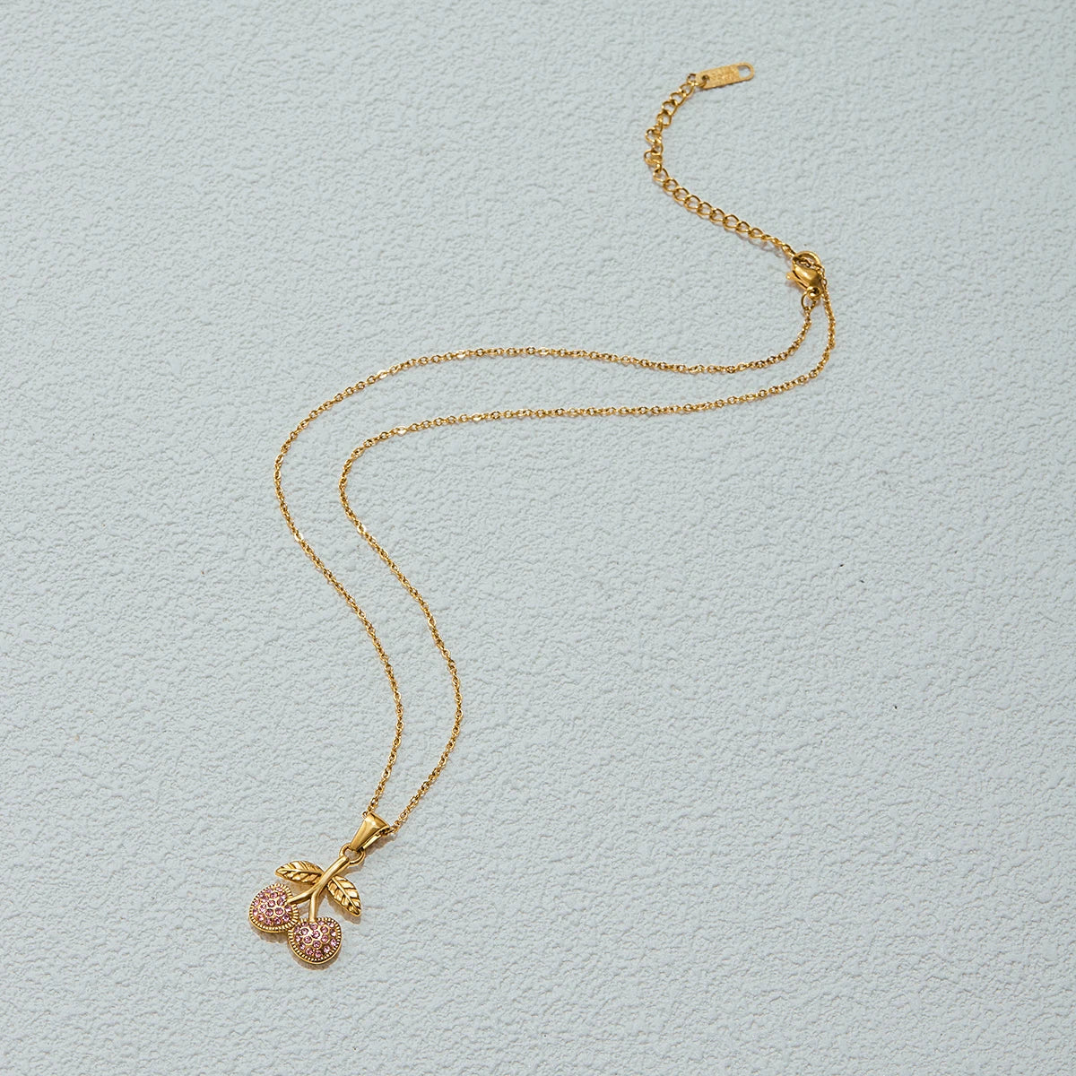 Pink Cherry Pendant Necklace