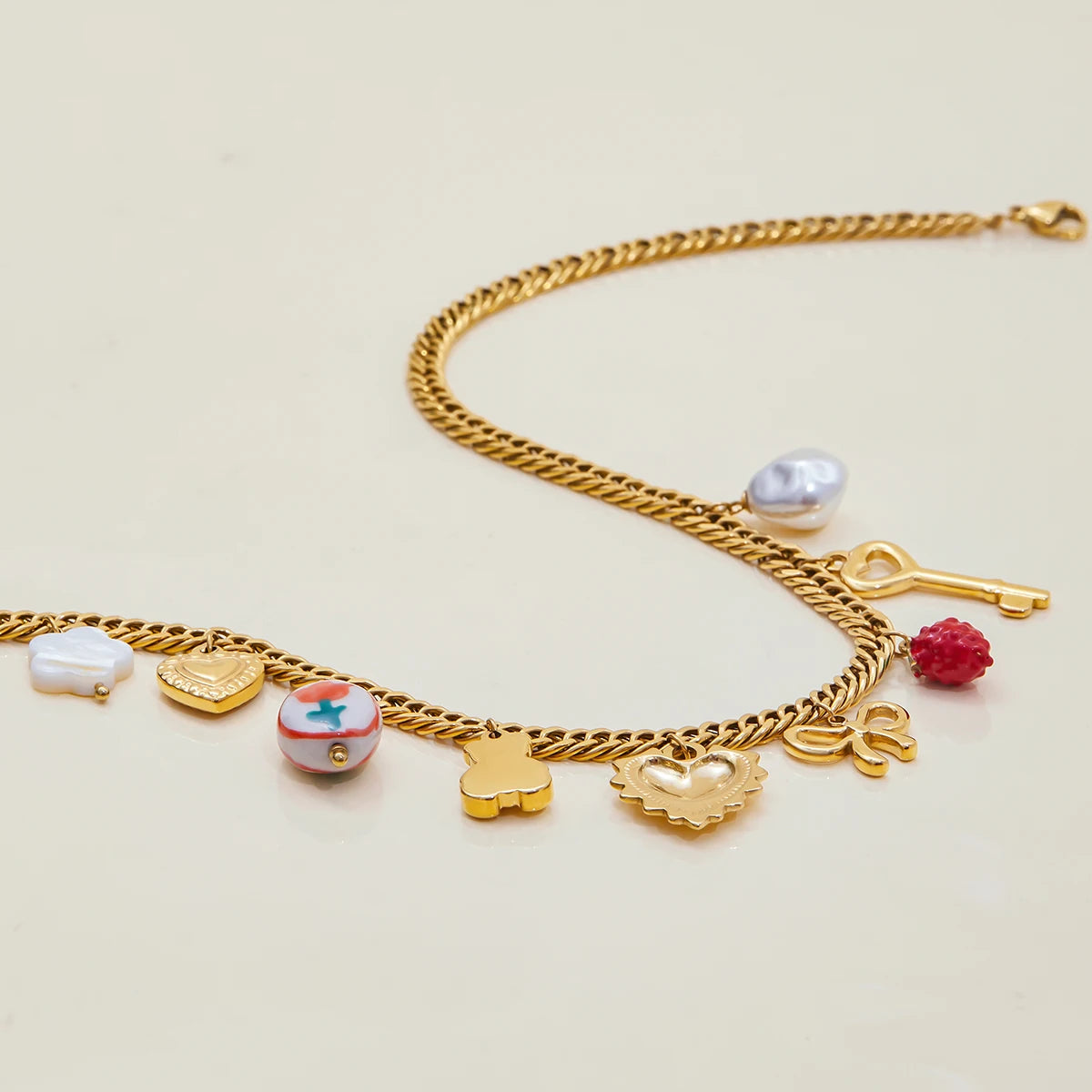 Cuban Chain Ladies Charm Necklace