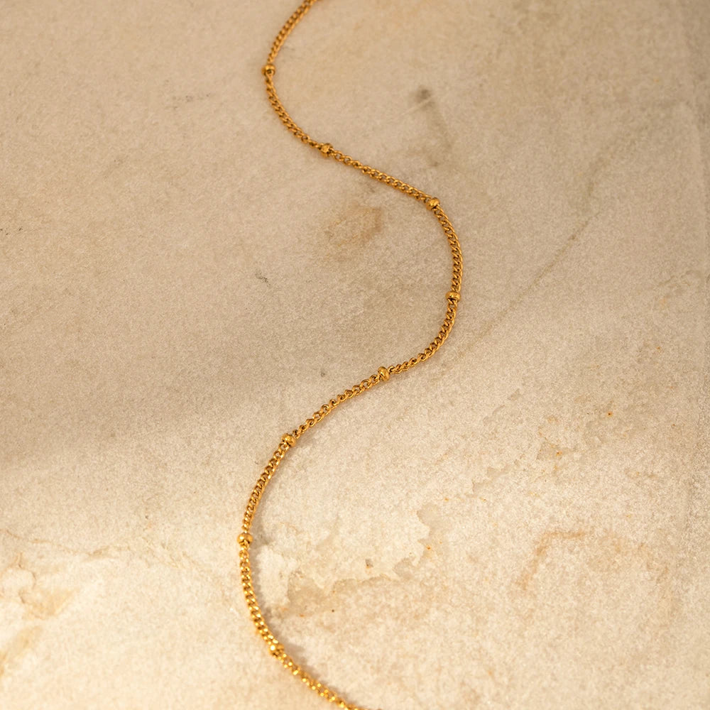 18K Coated Golden Ball Chain Anklet