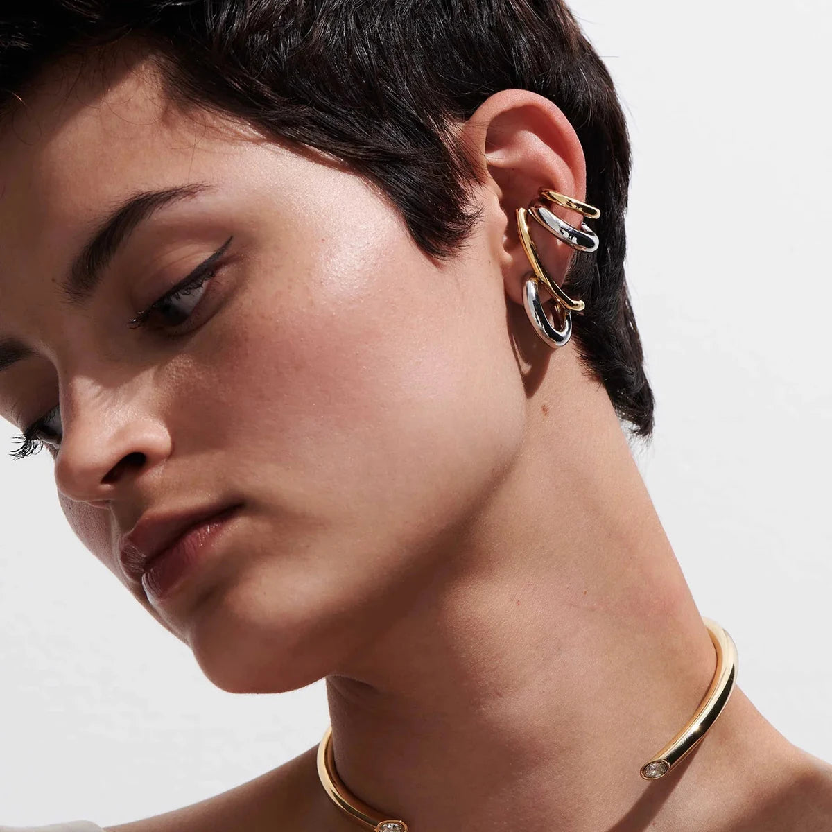 Two Tone Line Earrings
