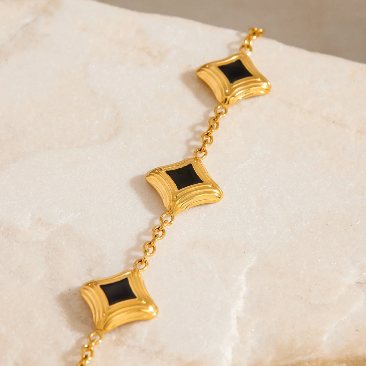 Metal Black 18K Gold Bracelet