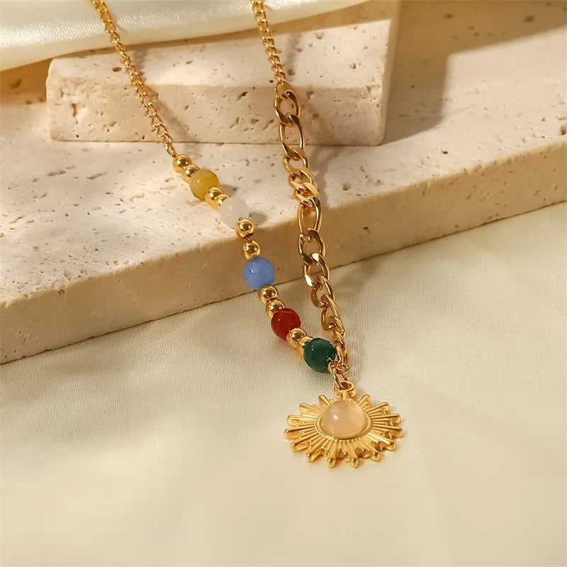 Casting Sun Pendant Necklace