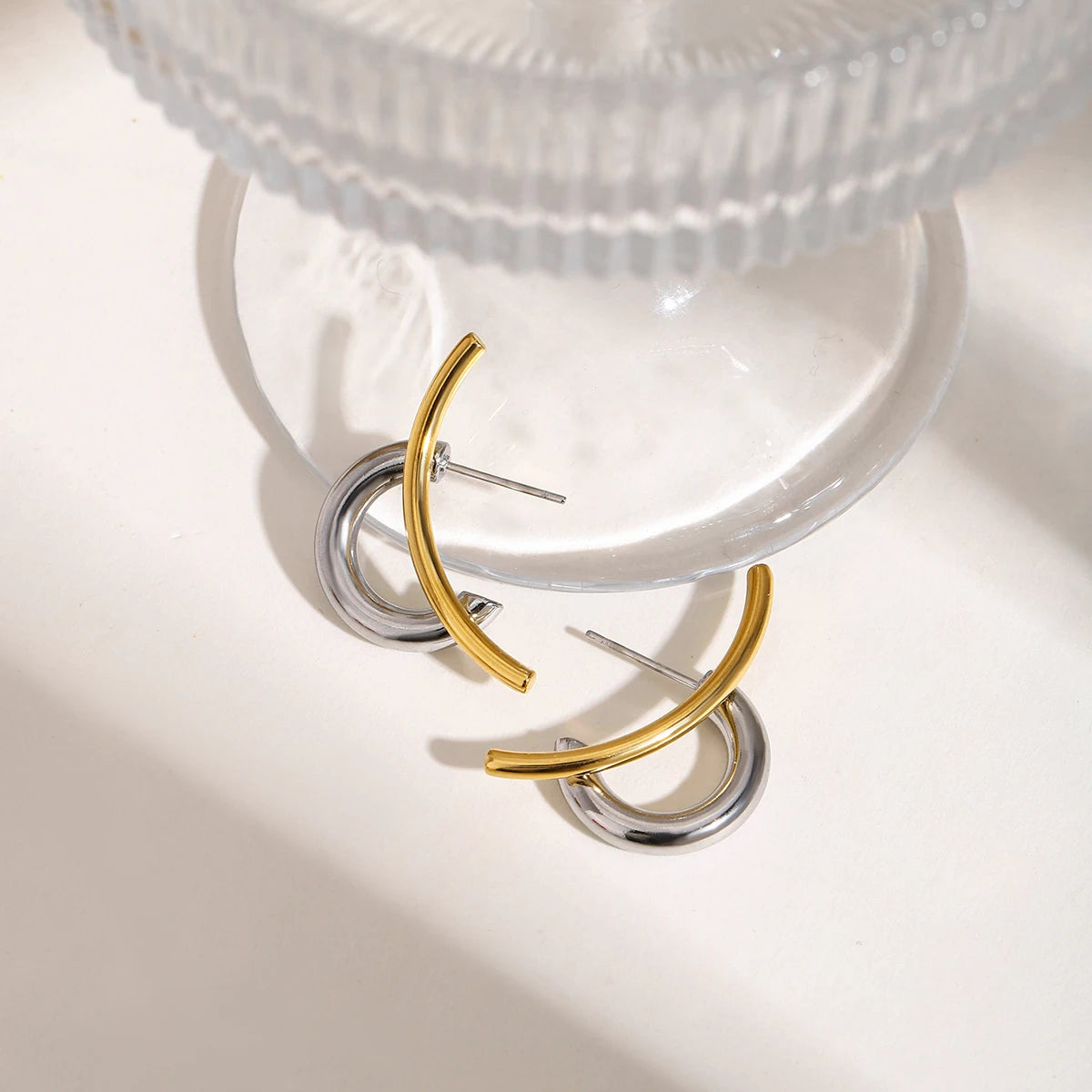 Two Tone Line Earrings