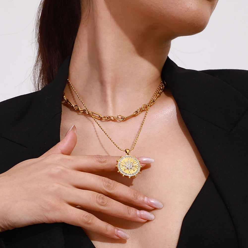 Star Compass Pendant Necklace