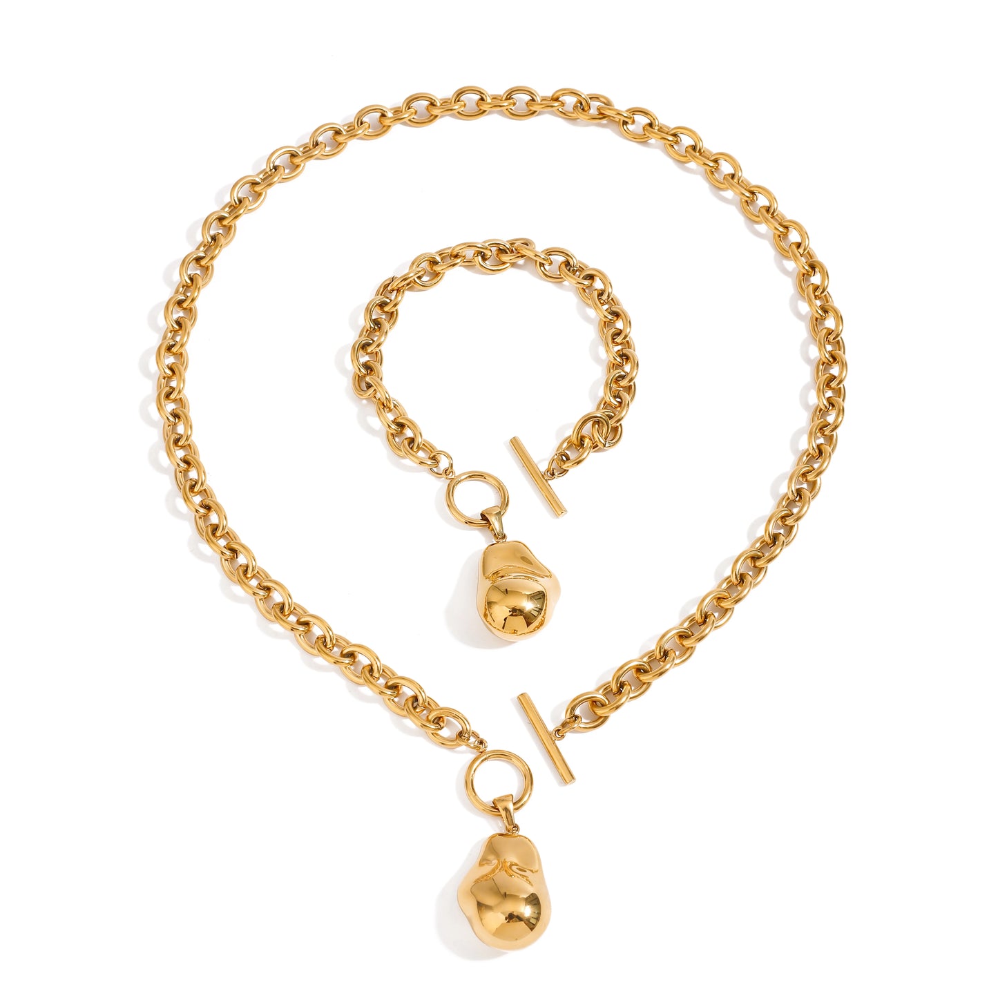 Viral Geometric Necklace & Bracelet Bundle