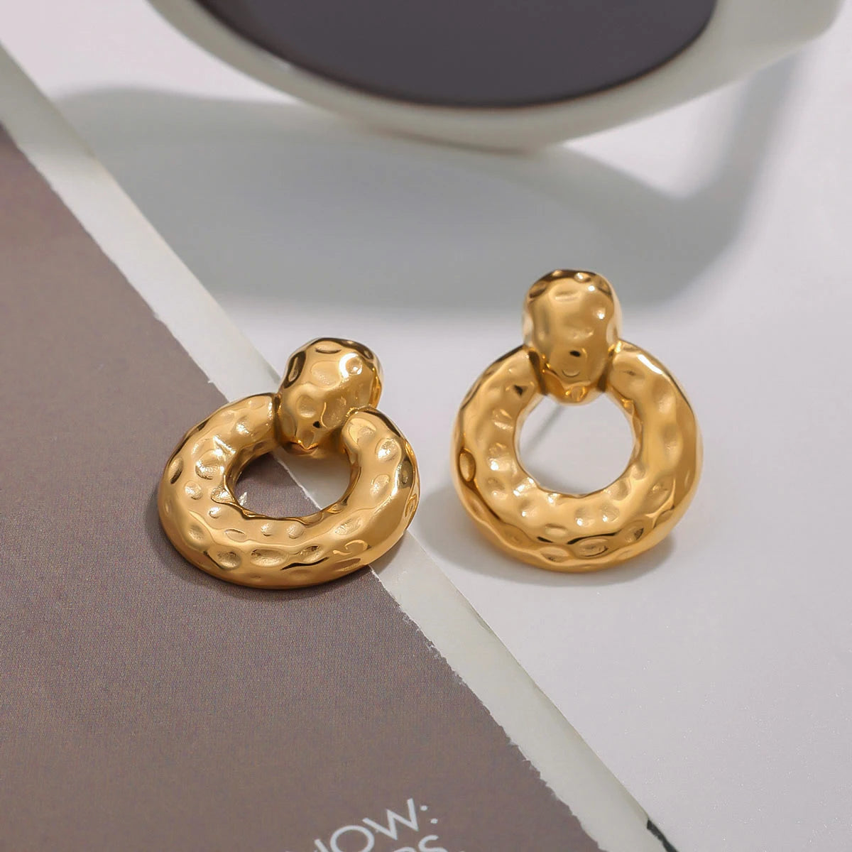 Geometric Hollow Circle Drop Earrings