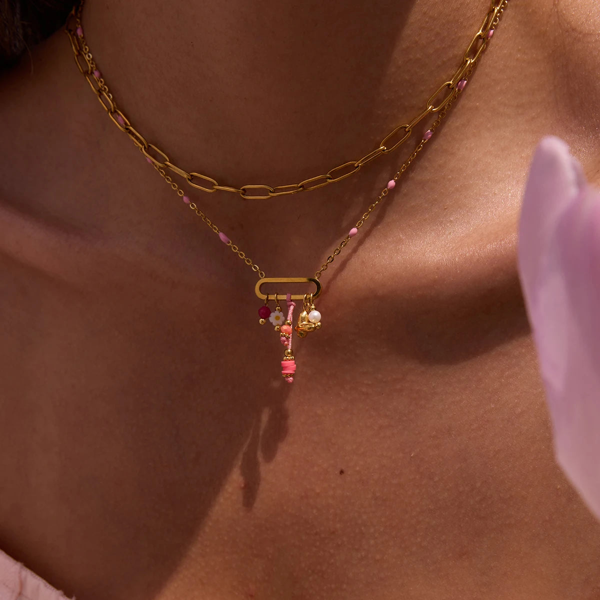 Pink Charm Necklace