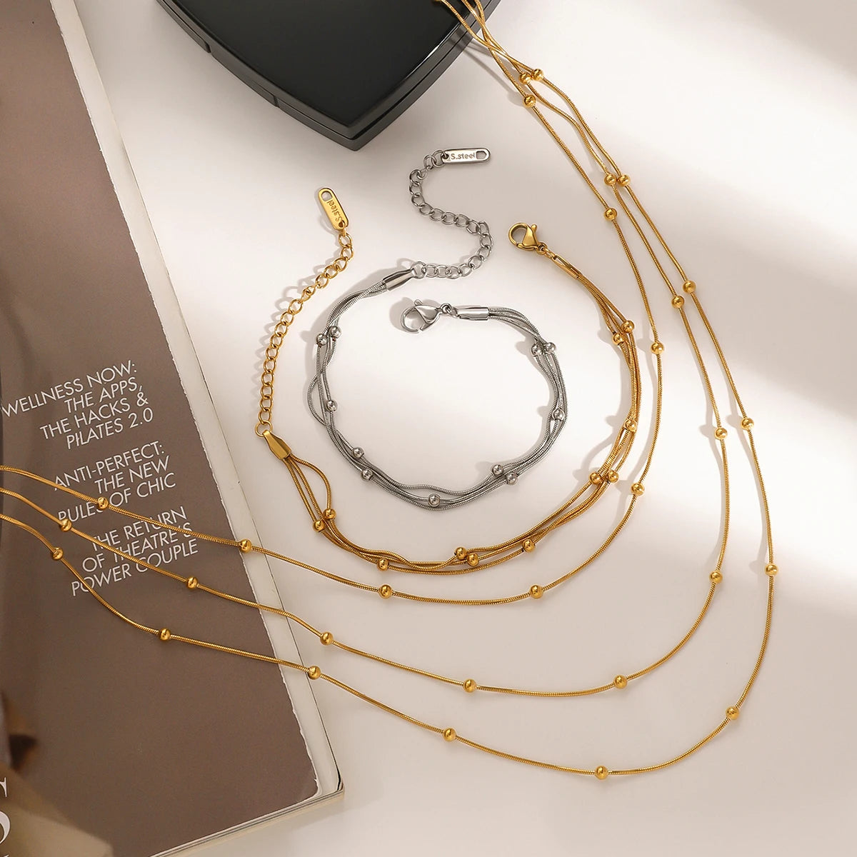 Beaded Chain Bracelet & Necklace