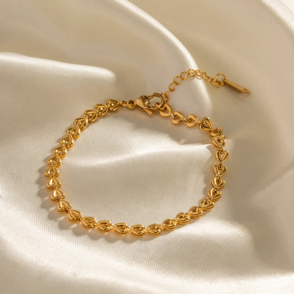 Connected Hearts Chain Bracelet