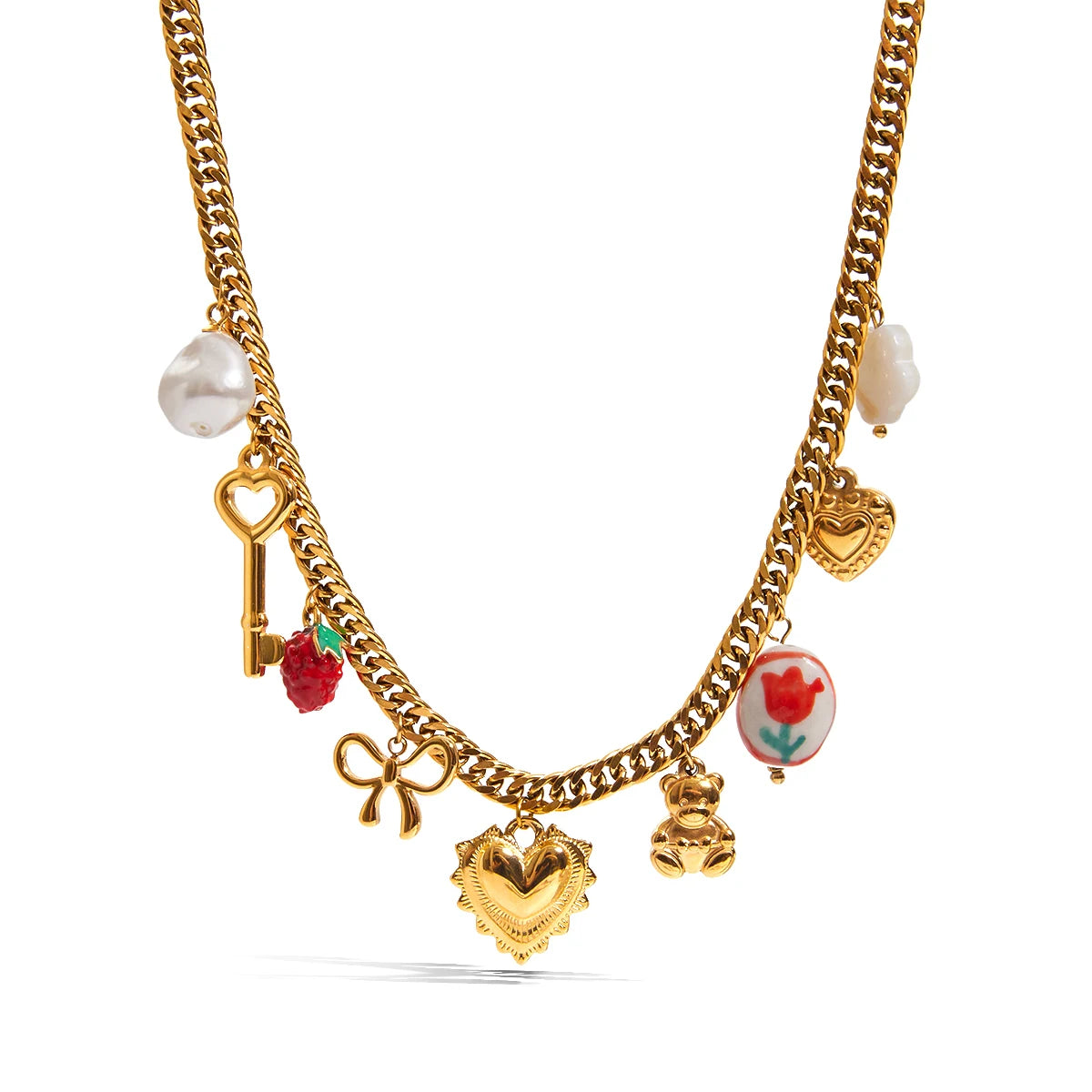 Cuban Chain Ladies Charm Necklace