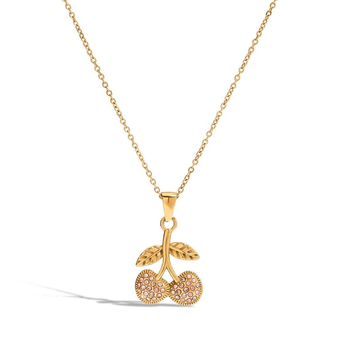Pink Cherry Pendant Necklace