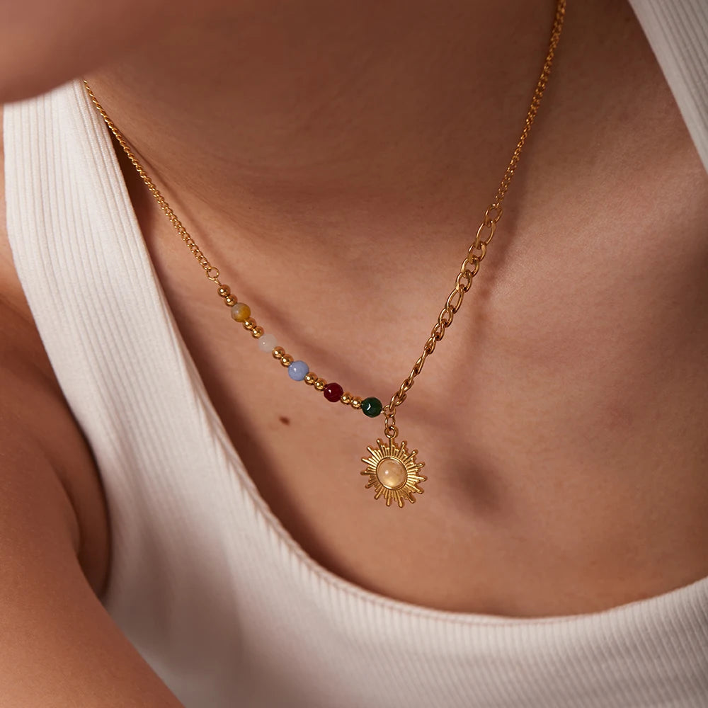 Casting Sun Pendant Necklace