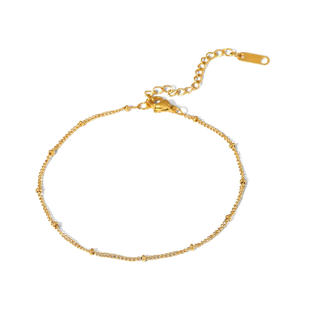 18K Coated Golden Ball Chain Anklet