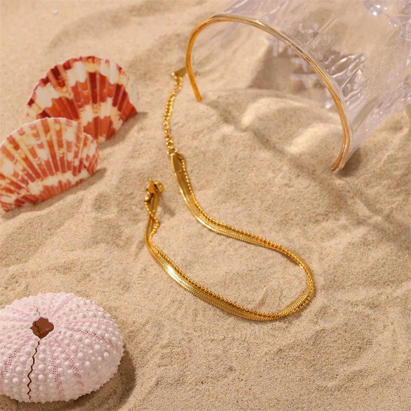 Minimalist Layered Anklet