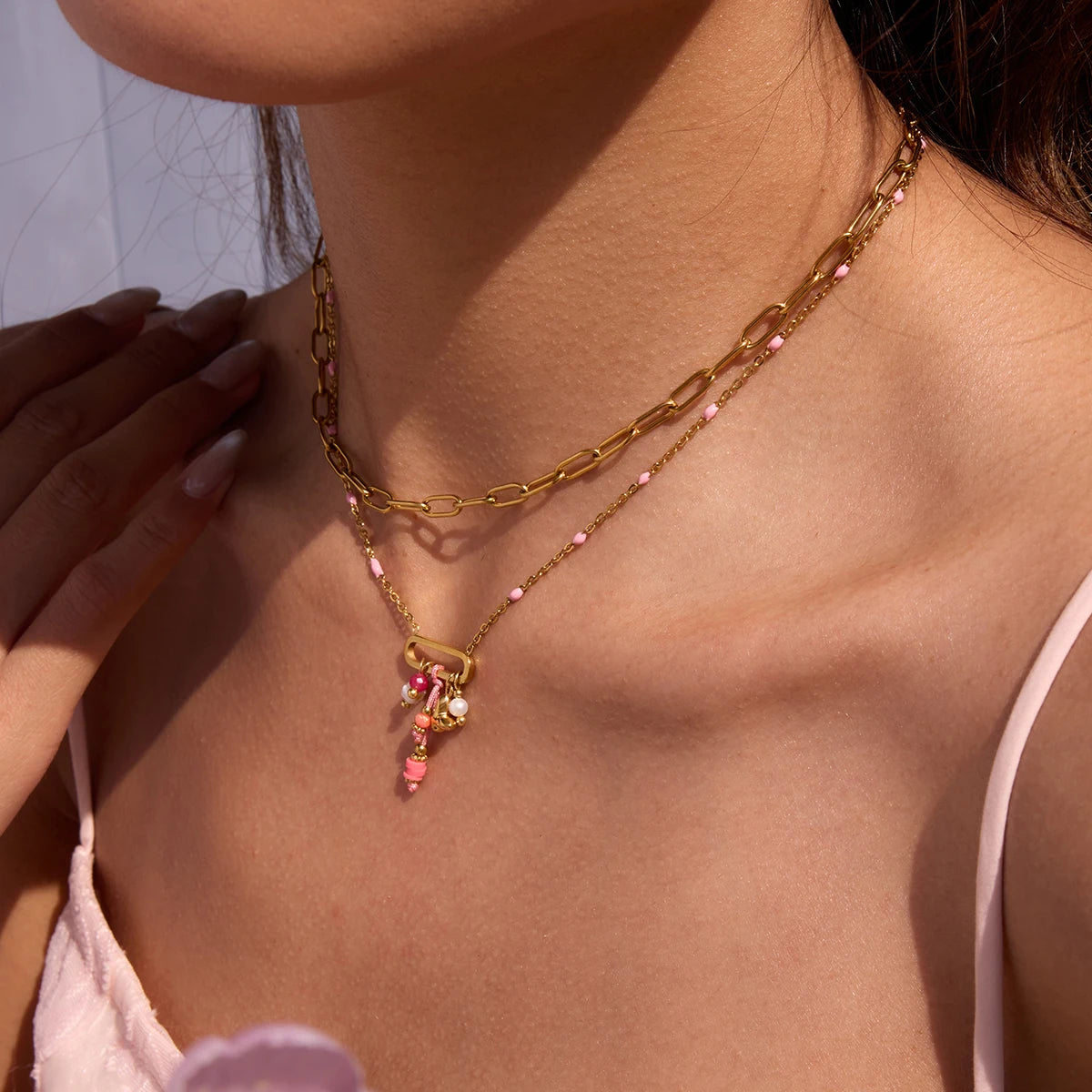 Pink Charm Necklace