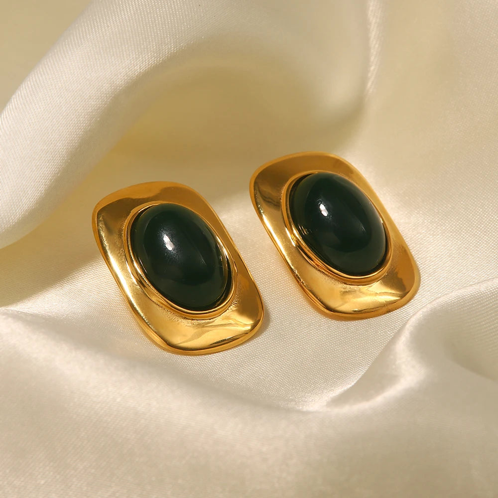 Luxury Green Opal Earrings