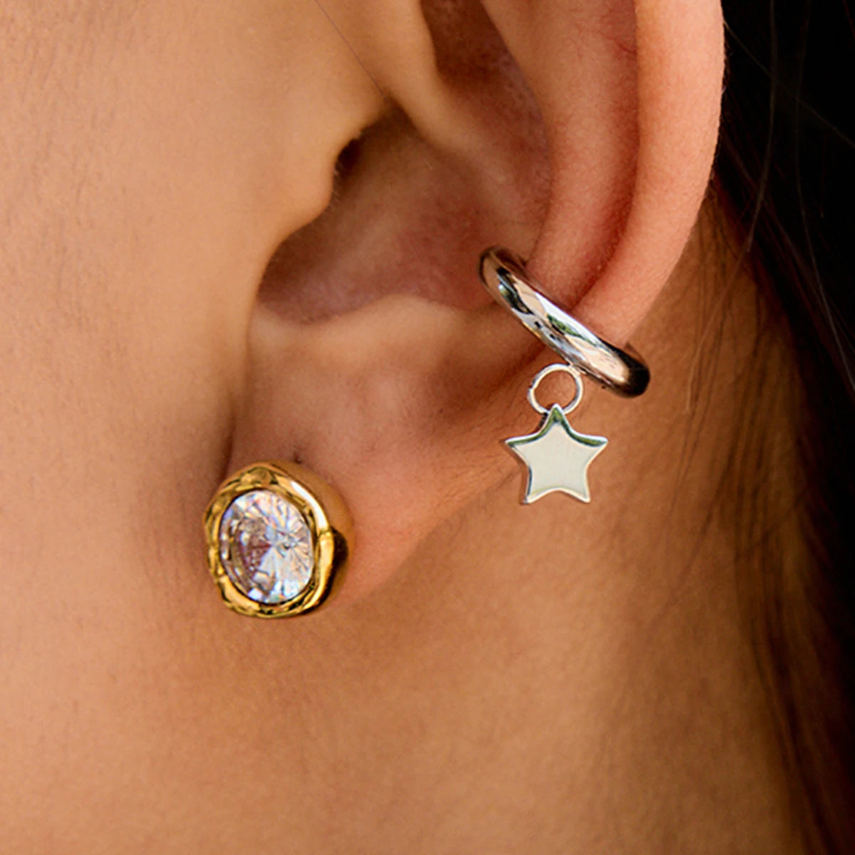 Zirconia Gem Stud Earrings