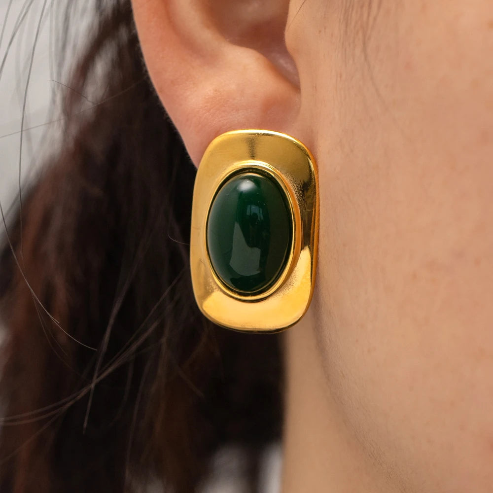 Luxury Green Opal Earrings