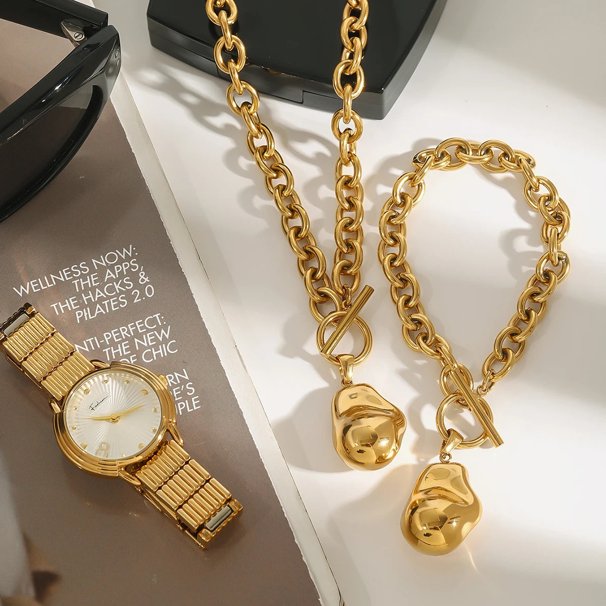 Viral Geometric Necklace & Bracelet Bundle