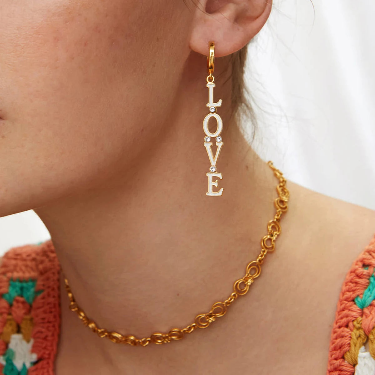 Letter Love Dangle Earrings