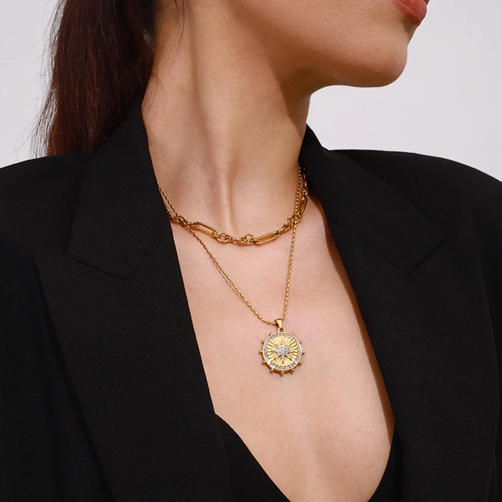 Star Compass Pendant Necklace