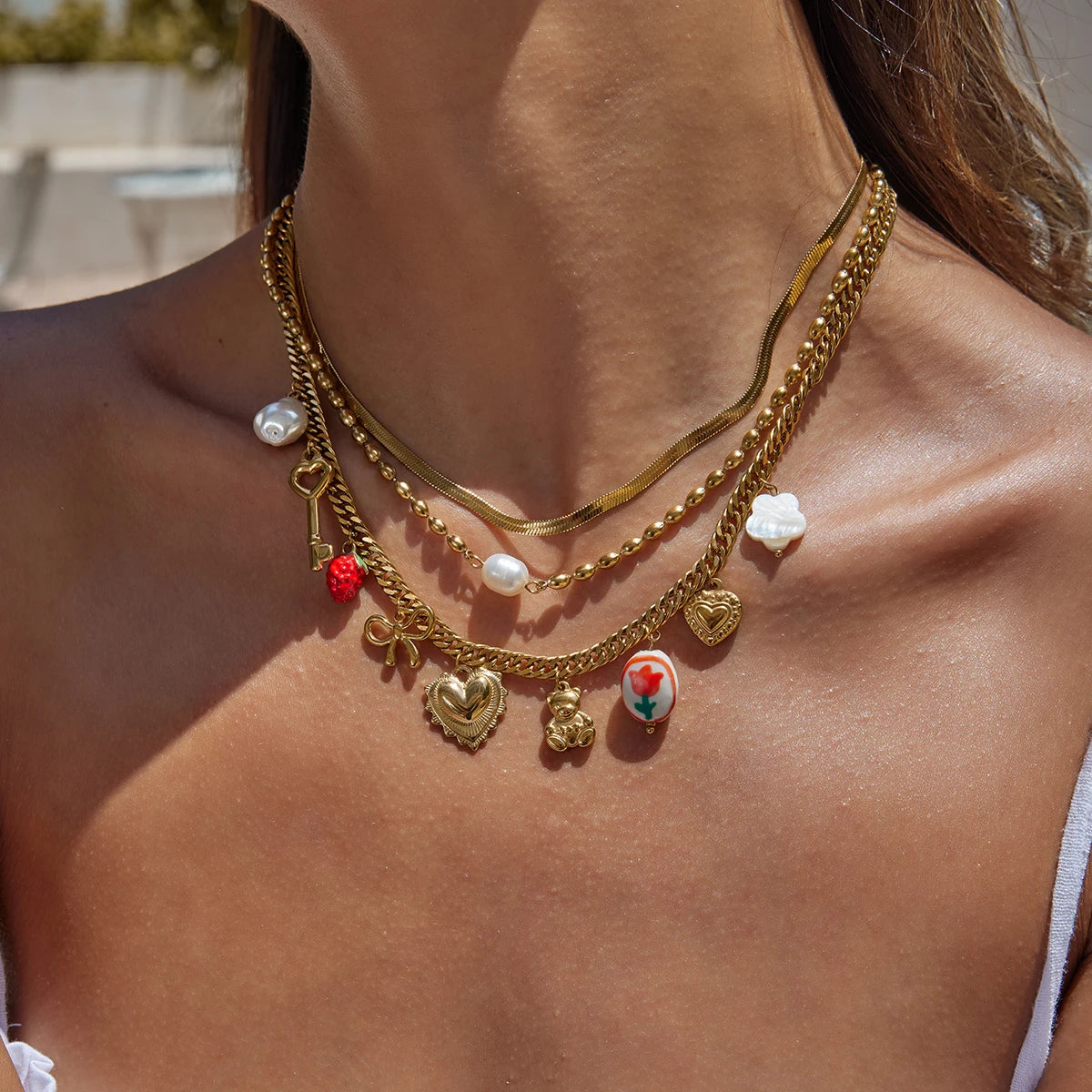 Cuban Chain Ladies Charm Necklace