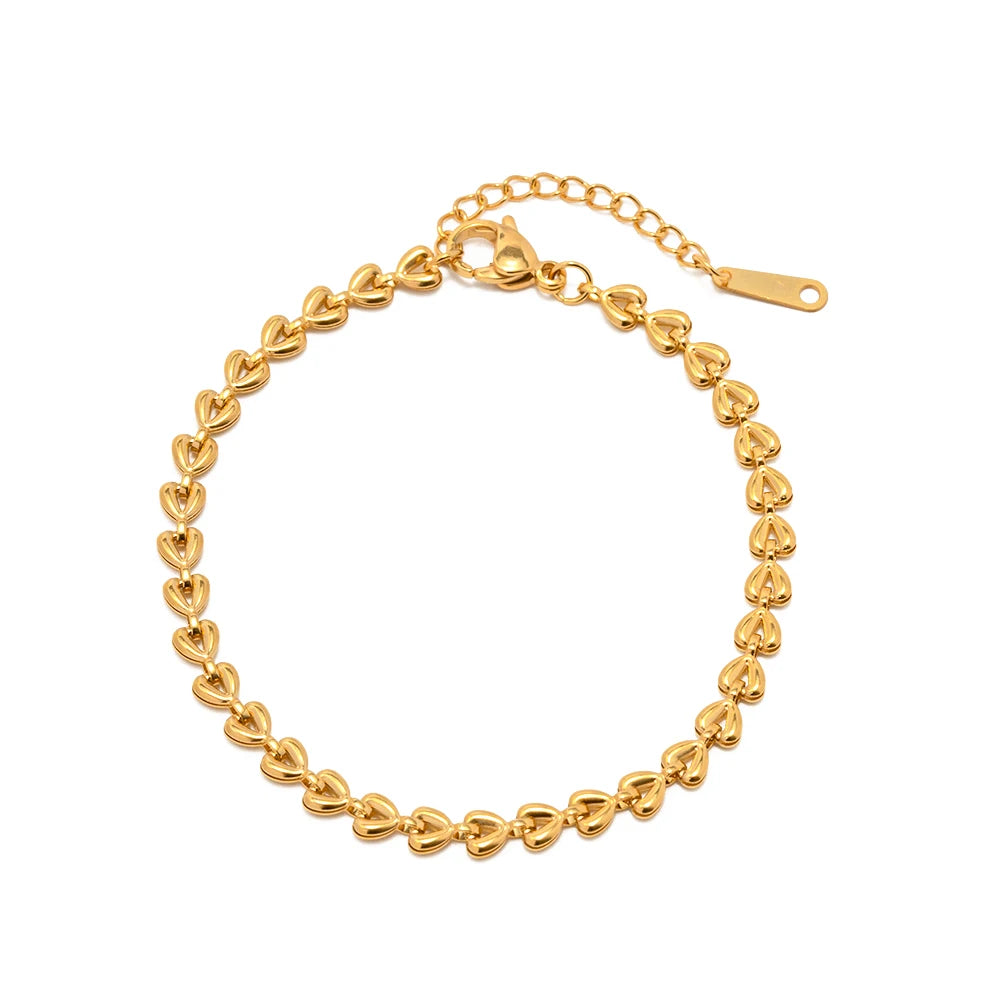 Connected Hearts Chain Bracelet