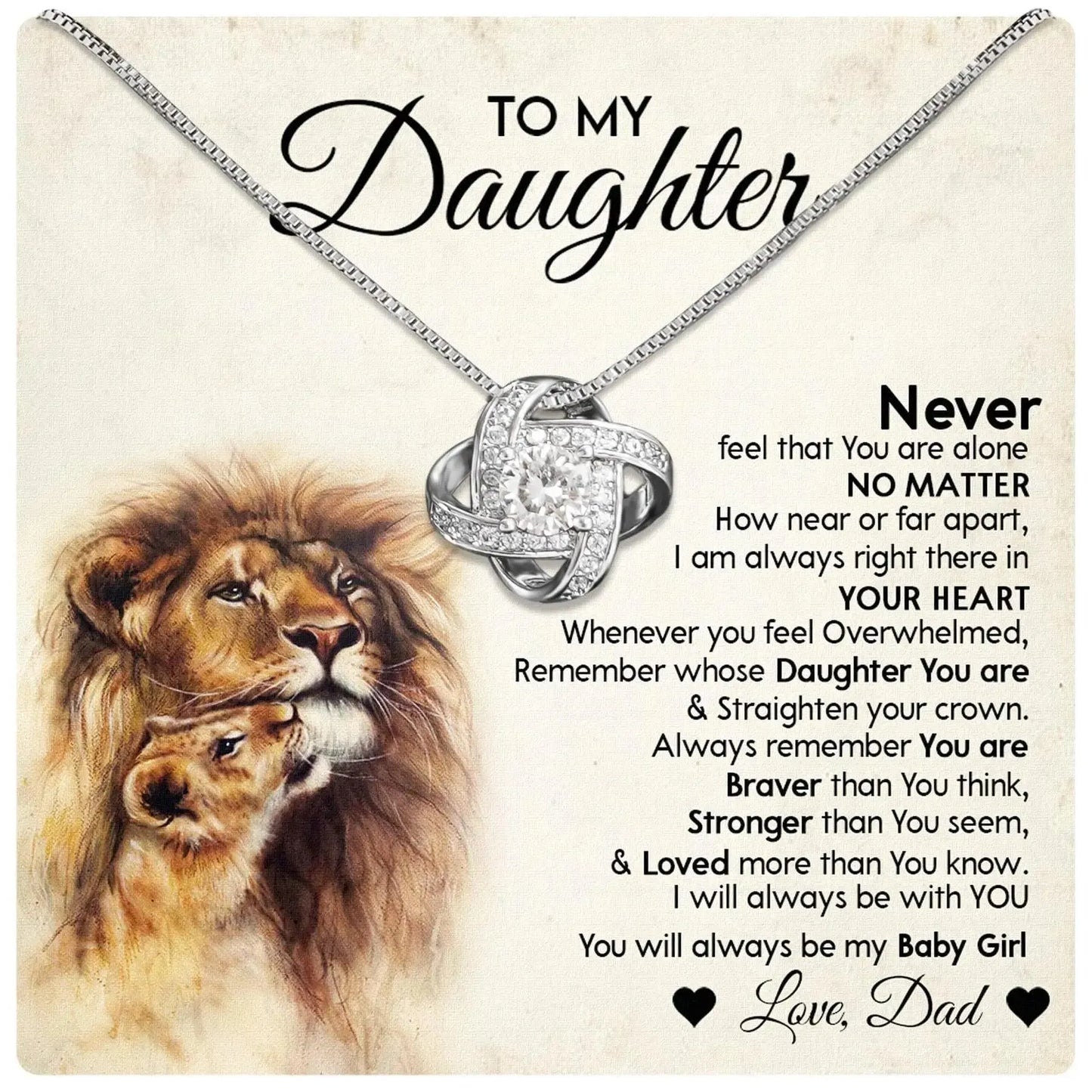 Daughter - You are never Alone - Always There Necklace - Radiant Memories