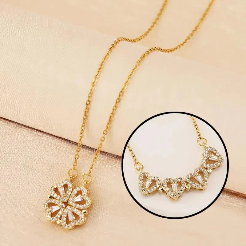 Four Leaf Clover Love Necklace tucked in Eternal Rose Gift Set Box - Radiant Memories