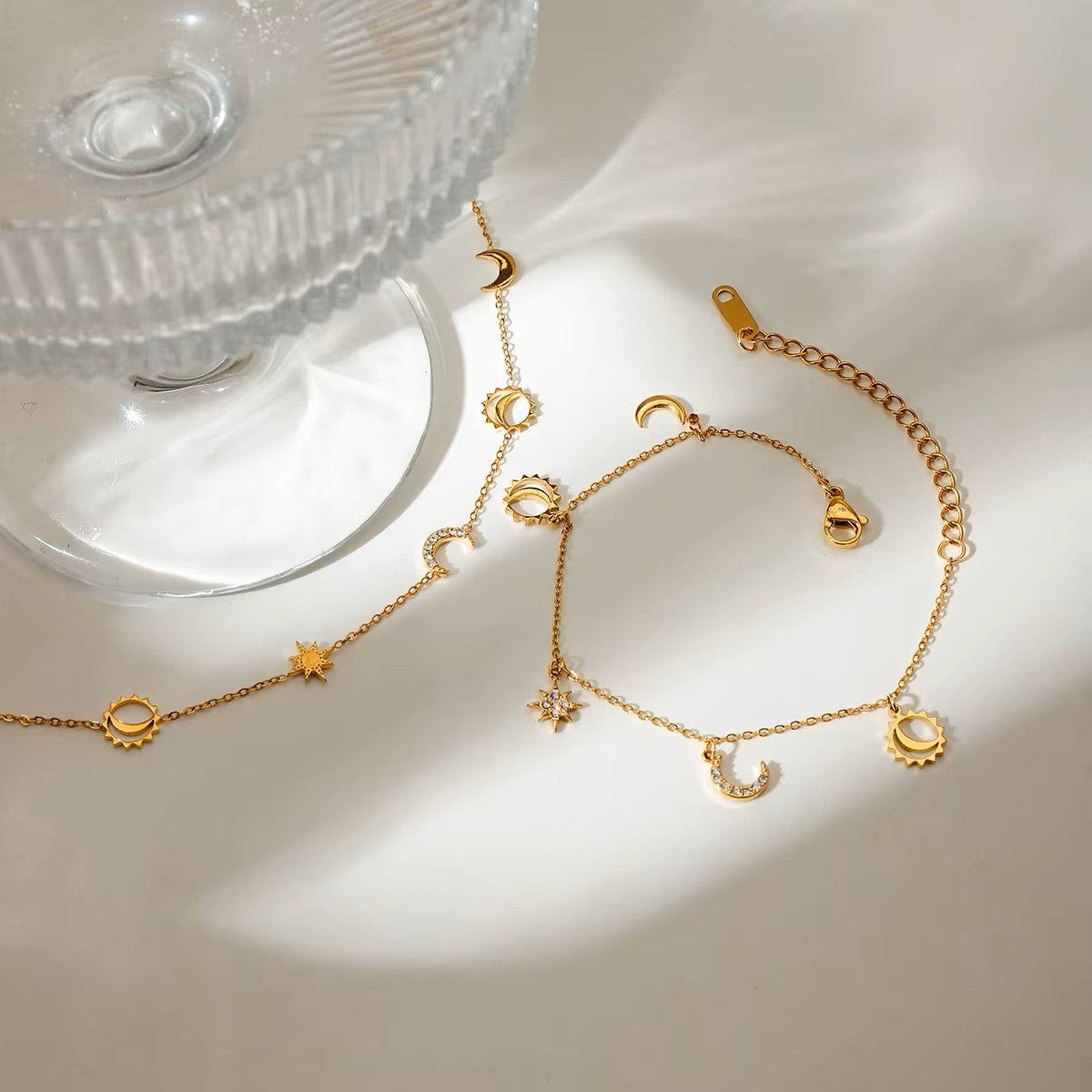 Star & Moon Charms Bracelet